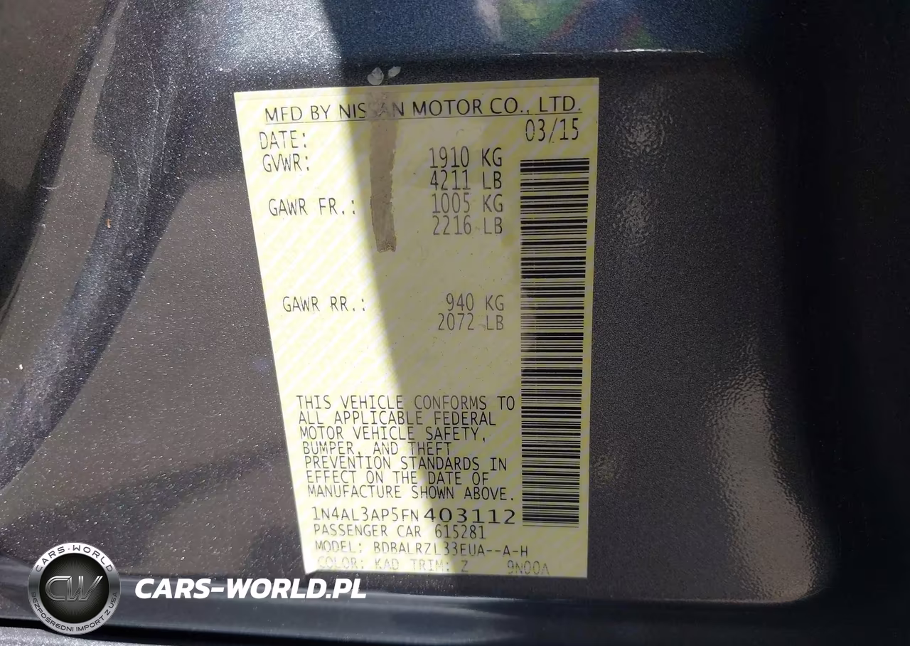 2015 Nissan Altima 2.5 Sl VIN:1N4AL3AP5FN403112 - 9