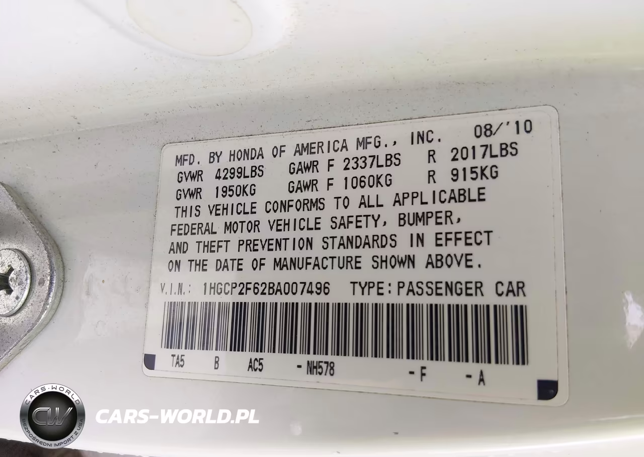 2011 Honda Accord 2.4 Se VIN:1HGCP2F62BA007496 - 9