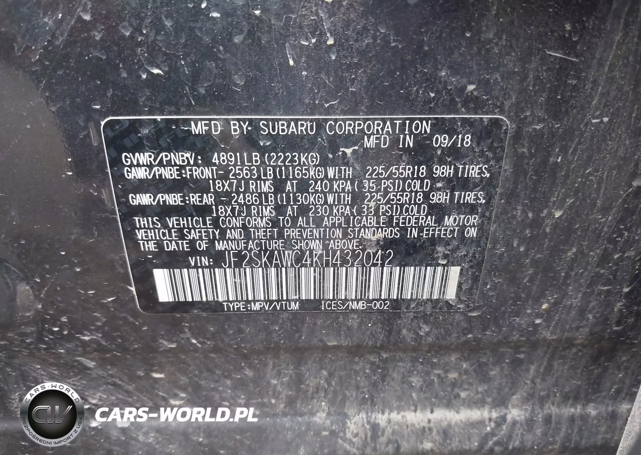 2019 Subaru Forester Touring VIN:JF2SKAWC4KH432042 - 9