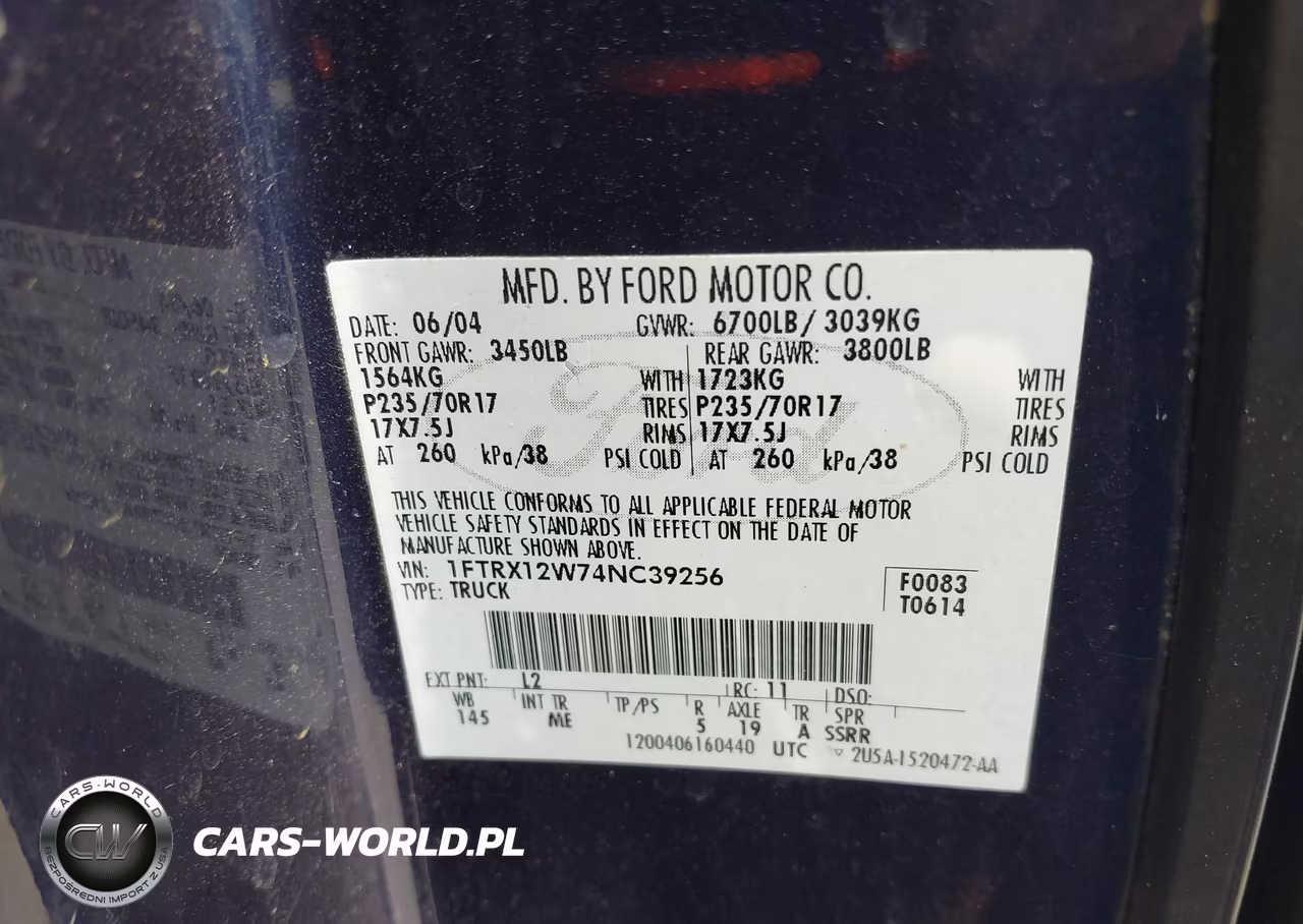 2004 Ford F-150 Stx-Xl-Xlt VIN:1FTRX12W74NC39256 - 9