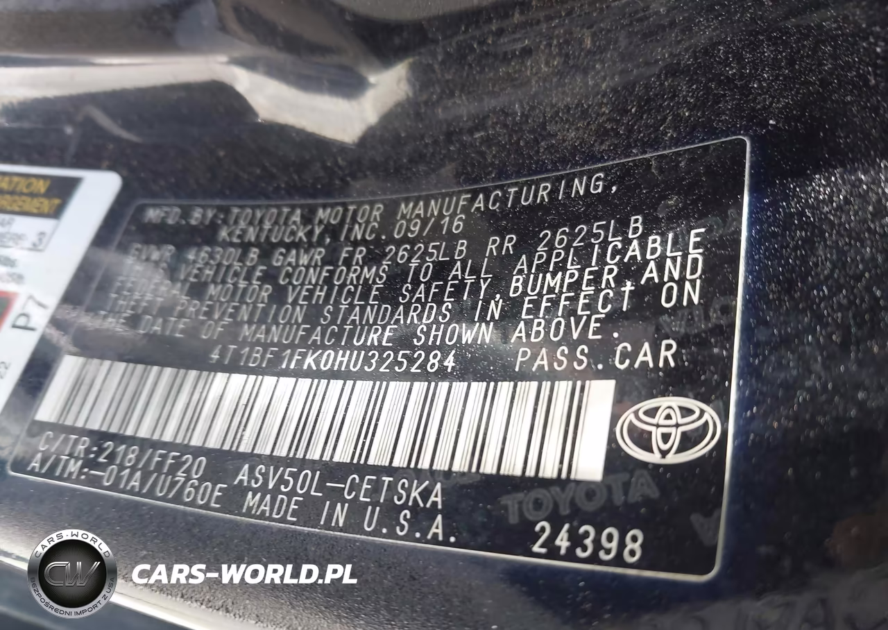 2017 Toyota Camry Le-Se-Xle-Xse VIN:4T1BF1FK0HU325284 - 9