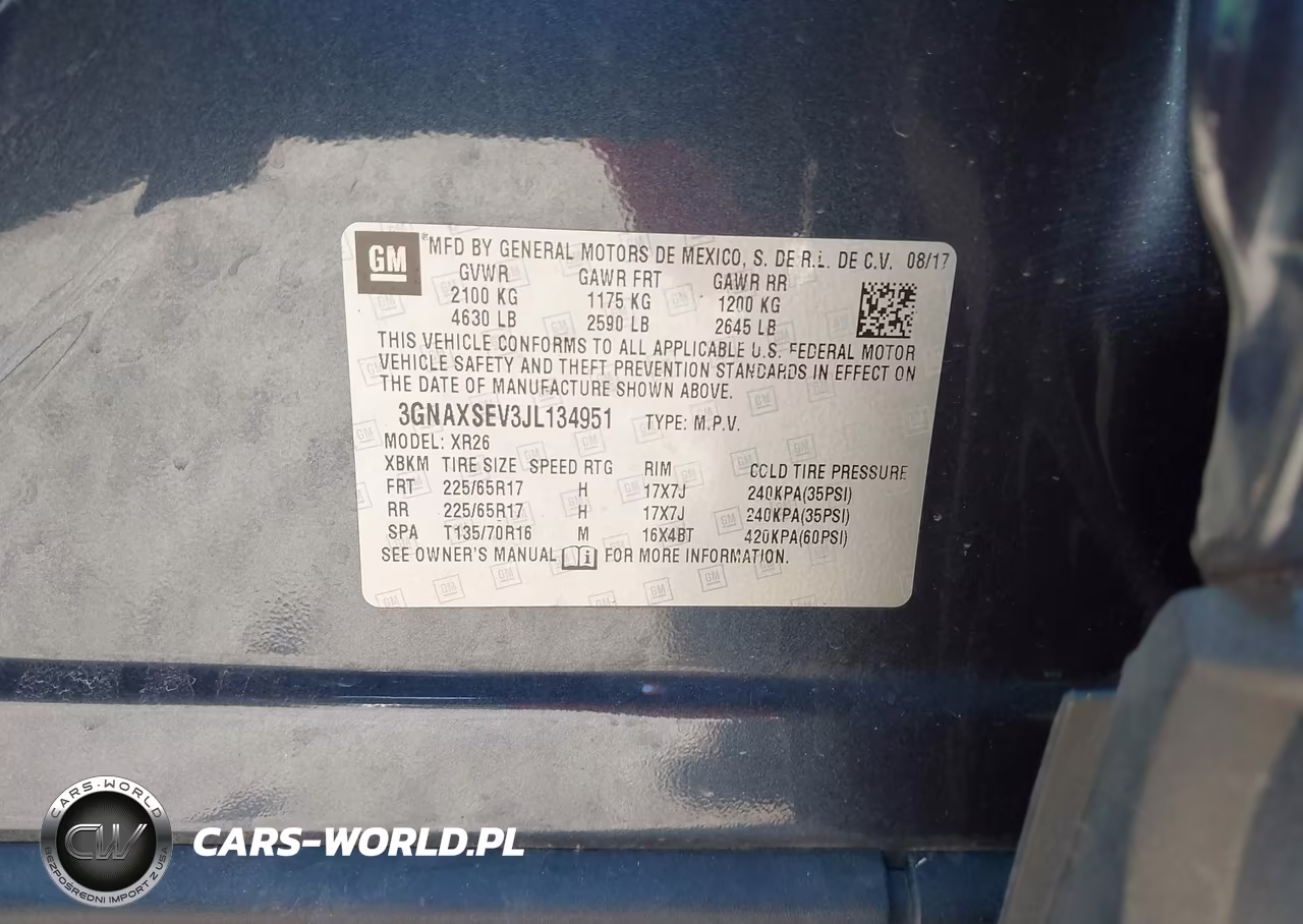 2018 Chevrolet Equinox Lt VIN:3GNAXSEV3JL134951 - 9