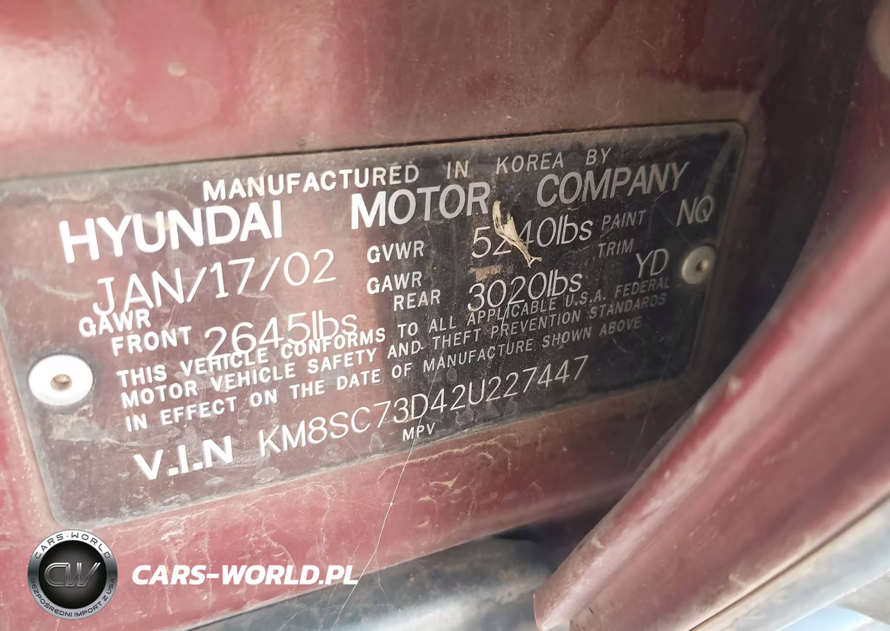 2002 Hyundai Santa Fe Gls-Lx VIN:KM8SC73D42U227447 - 9