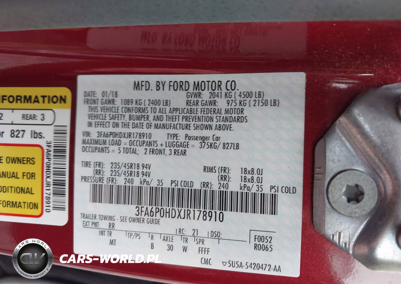 2018 Ford Fusion Se VIN:3FA6P0HDXJR178910 - 9