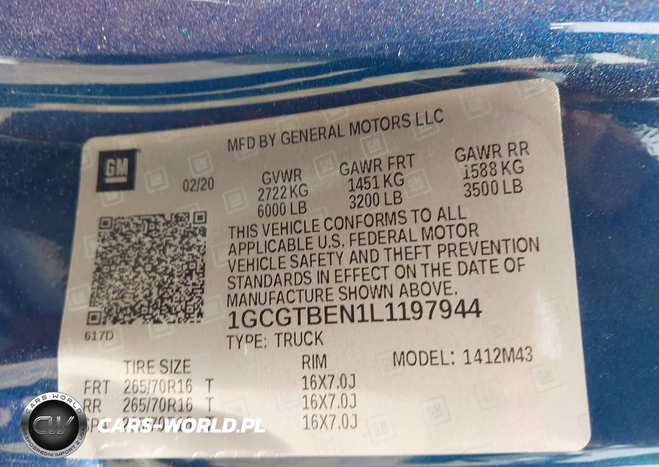 2020 Chevrolet Colorado 4Wd Short Box Wt VIN:1GCGTBEN1L1197944 - 9