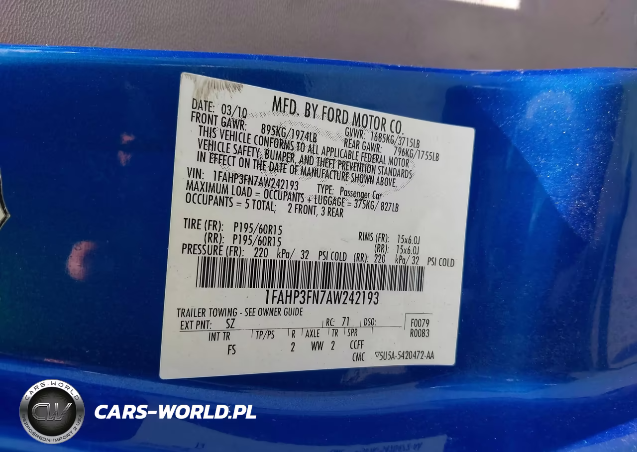 2010 Ford Focus Se VIN:1FAHP3FN7AW242193 - 9