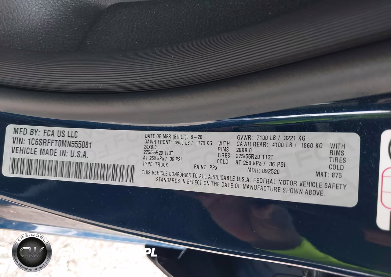 2021 Ram 1500 Lone Star 4X4 5'7 Box VIN:1C6SRFFT0MN555081 - 9