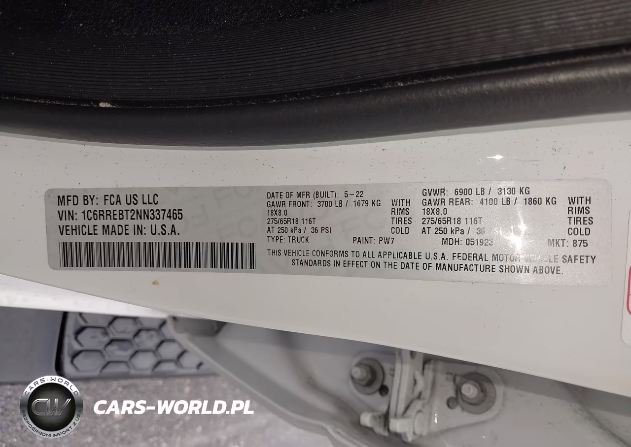 2022 Ram 1500 Big Horn 4X2 6'4 Box VIN:1C6RREBT2NN337465 - 9
