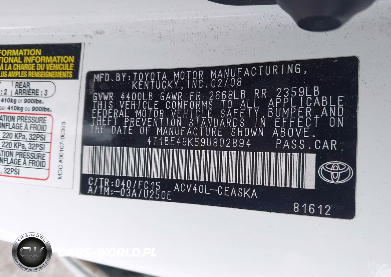 2009 Toyota Camry Le-Se-Xle VIN:4T1BE46K59U802894 - 9