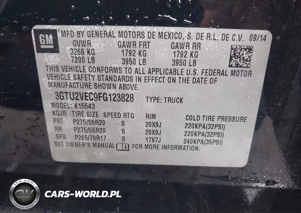 2015 GMC Sierra 1500 Slt VIN:3GTU2VEC9FG123828 - 9