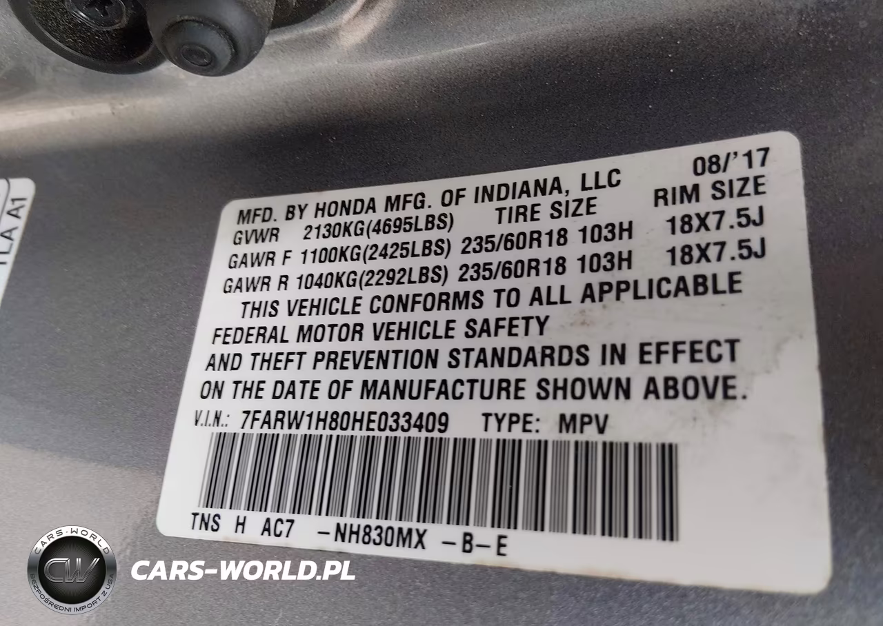 2017 Honda Cr-V Ex-L-Ex-L Navi VIN:7FARW1H80HE033409 - 9