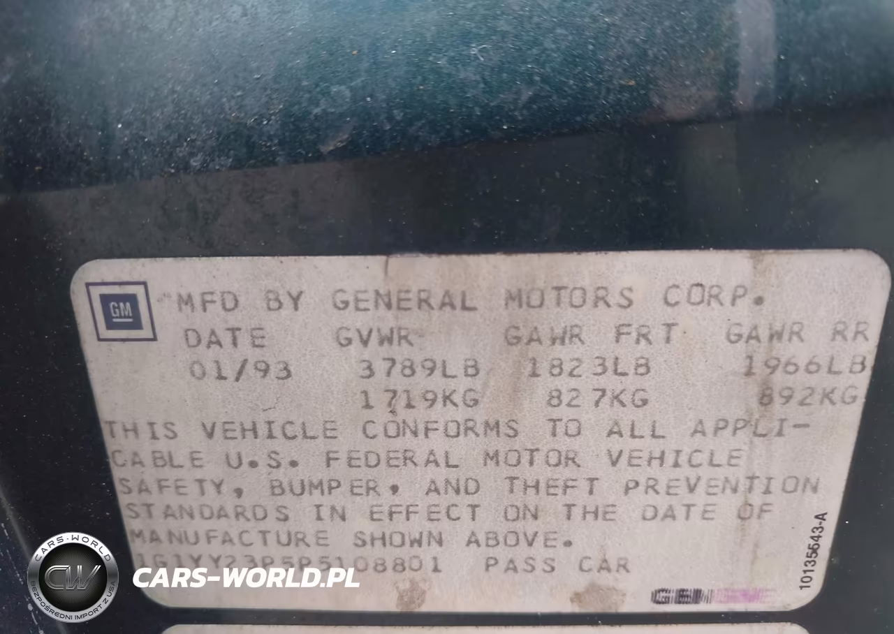 1993 Chevrolet Corvette VIN:1G1YY23P5P5108801 - 9