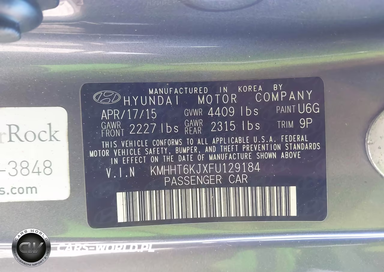 2015 Hyundai Genesis 3.8 Base VIN:KMHHT6KJXFU129184 - 9