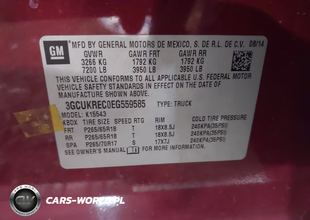 2014 Chevrolet Silverado 1500 2Lt VIN:3GCUKREC0EG559585 - 9