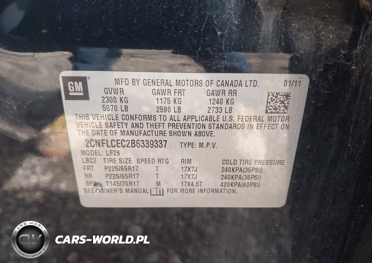 2011 Chevrolet Equinox Ls VIN:2CNFLCEC2B6339337 - 9