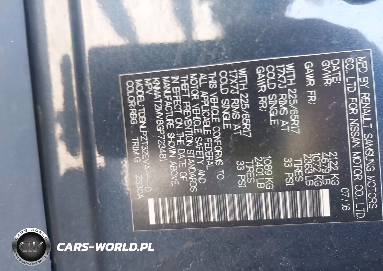2016 Nissan Rogue S VIN:KNMAT2MV8GP723481 - 9