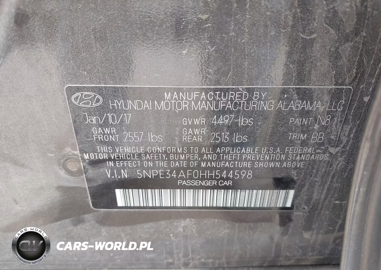 2017 Hyundai Sonata Sport VIN:5NPE34AF0HH544598 - 9