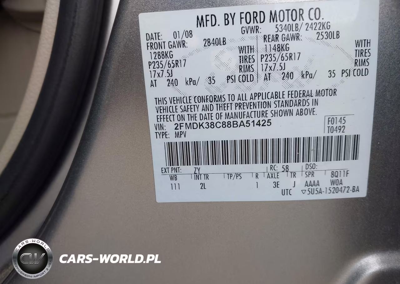 2008 Ford Edge Sel VIN:2FMDK38C88BA51425 - 9
