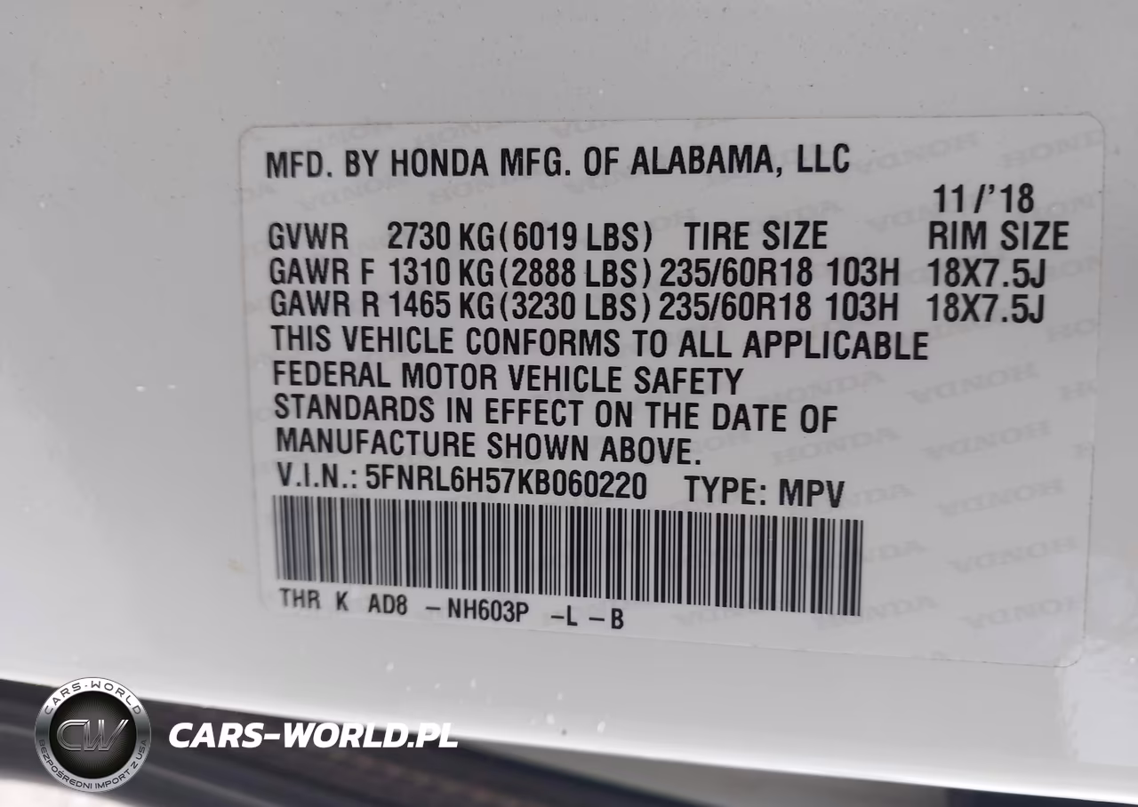 2019 Honda Odyssey Ex VIN:5FNRL6H57KB060220 - 9