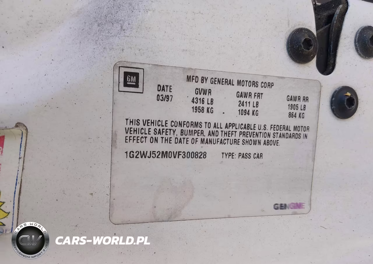 1997 Pontiac Grand Prix Se VIN:1G2WJ52M0VF300828 - 9