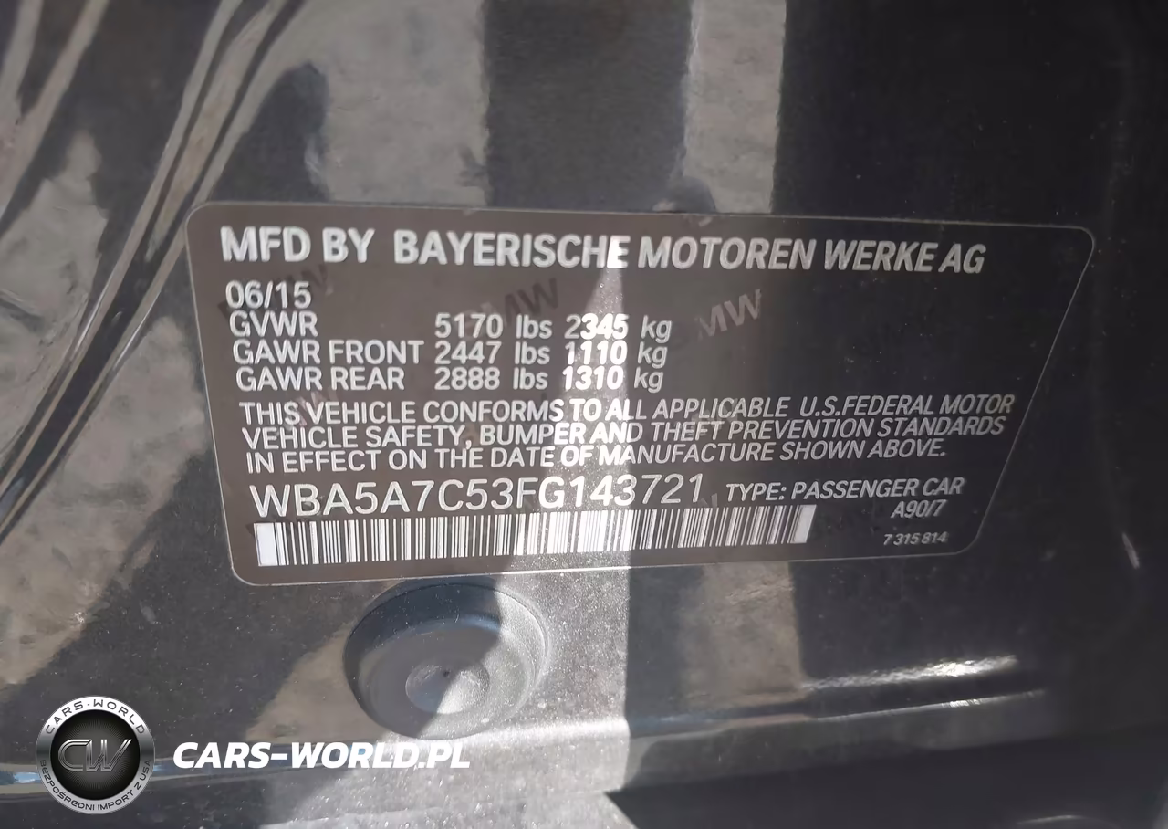 2015 BMW 528I xDrive VIN:WBA5A7C53FG143721 - 9