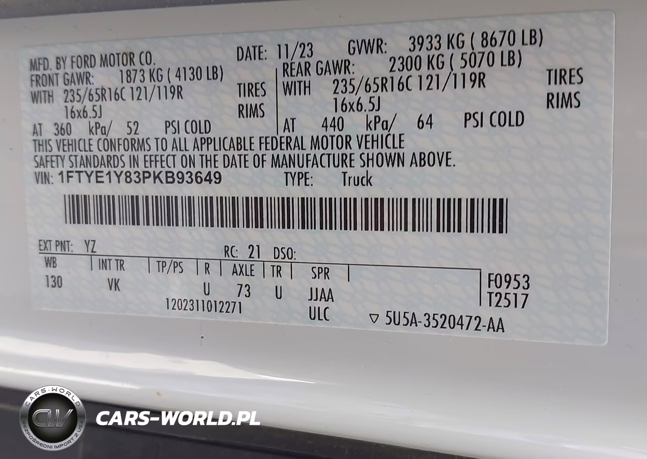 2023 Ford Transit-150 VIN:1FTYE1Y83PKB93649 - 9