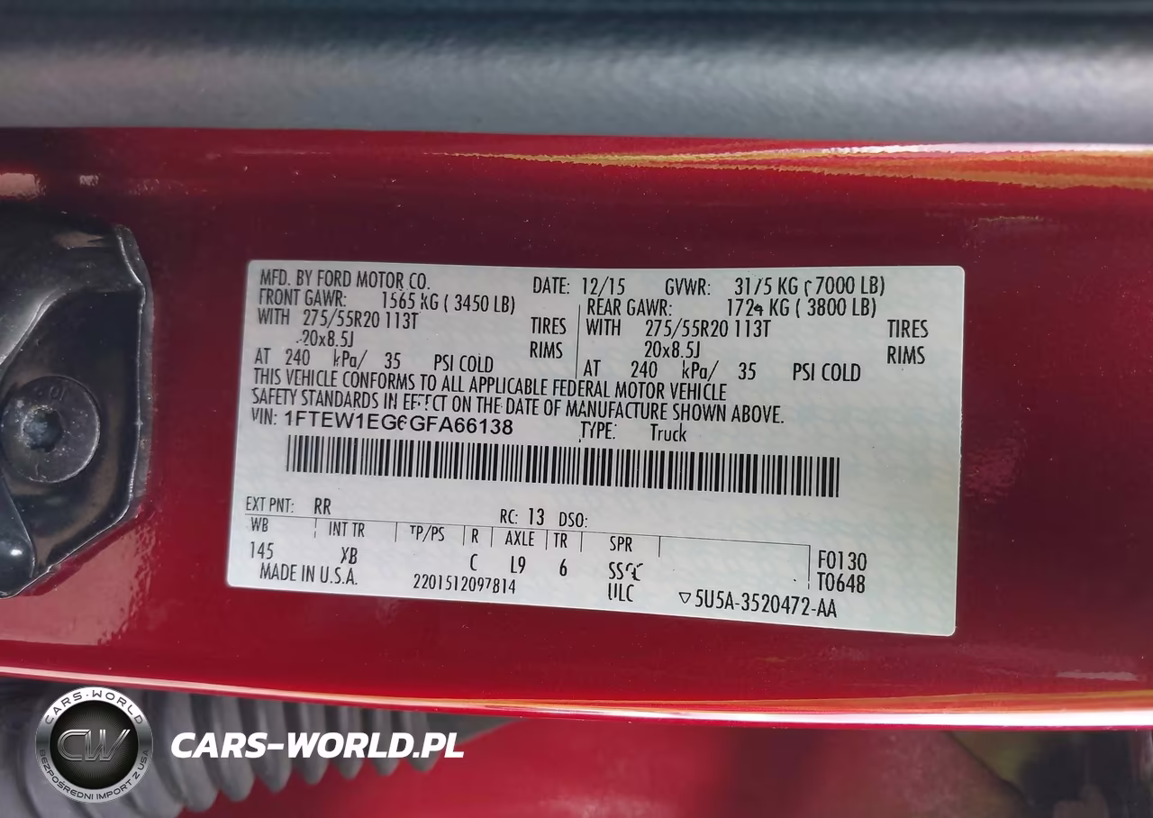 2016 Ford F-150 Xlt VIN:1FTEW1EG6GFA66138 - 9