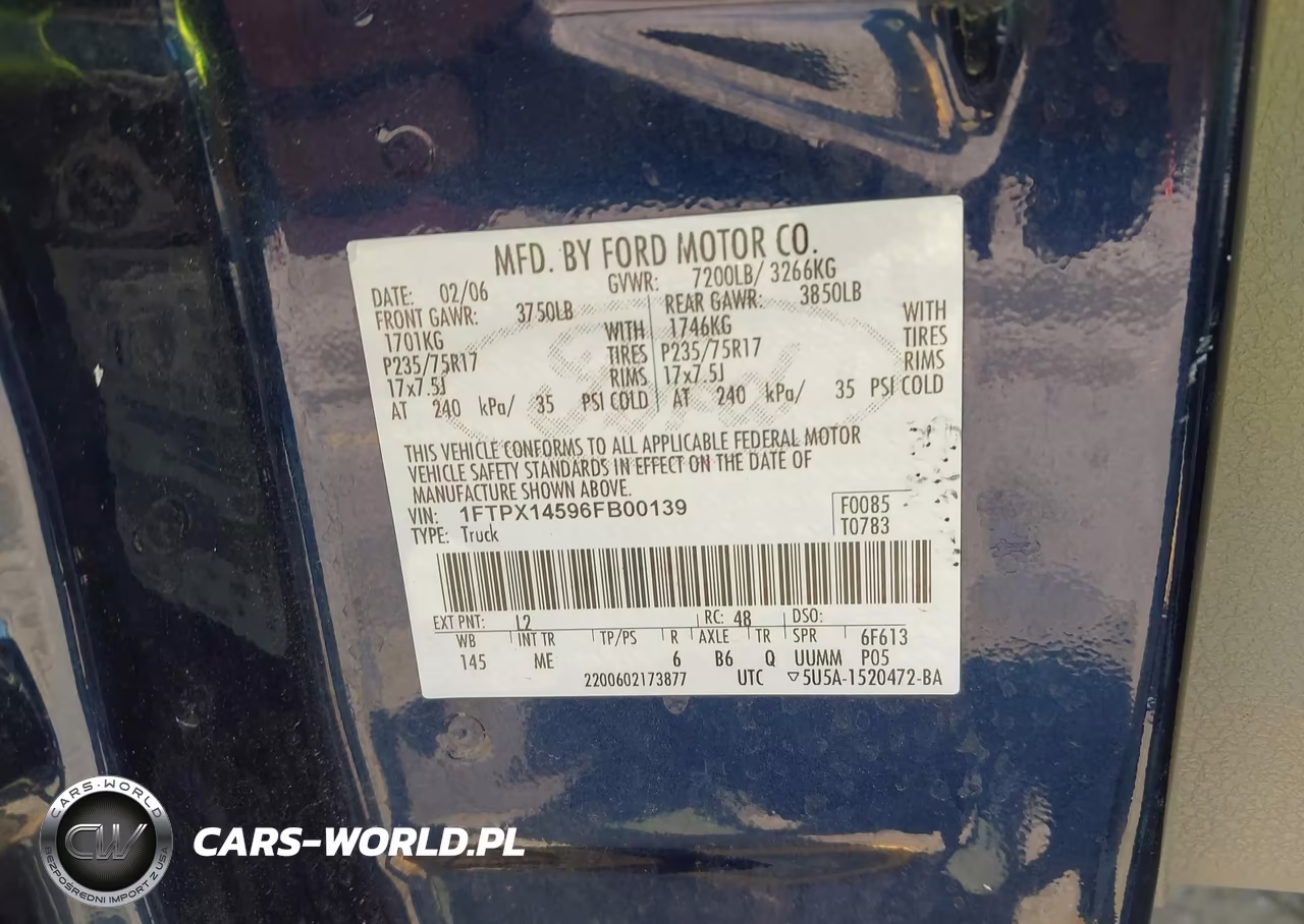 2006 Ford F-150 VIN:1FTPX14596FB00139 - 9