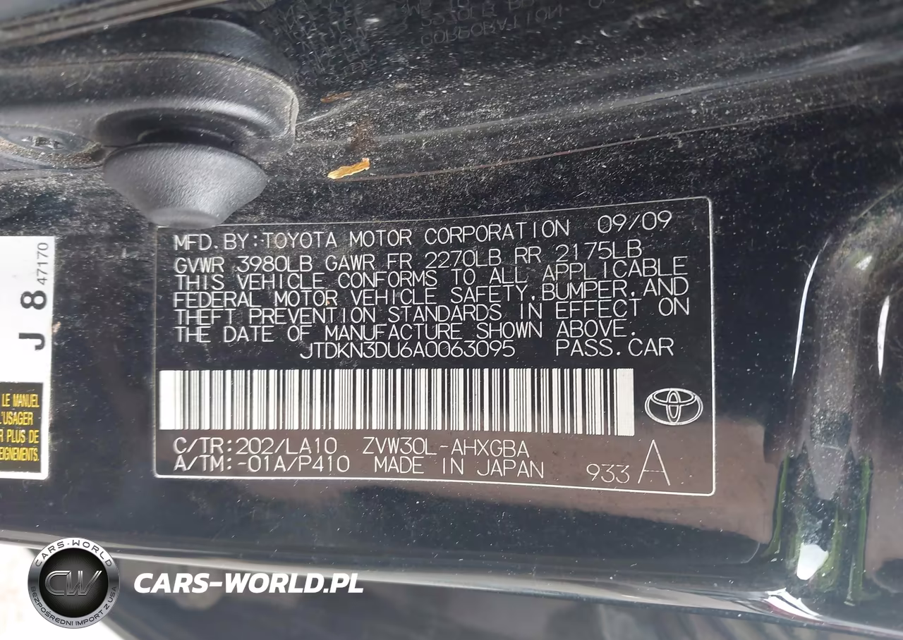 2010 Toyota Prius Iv VIN:JTDKN3DU6A0063095 - 9
