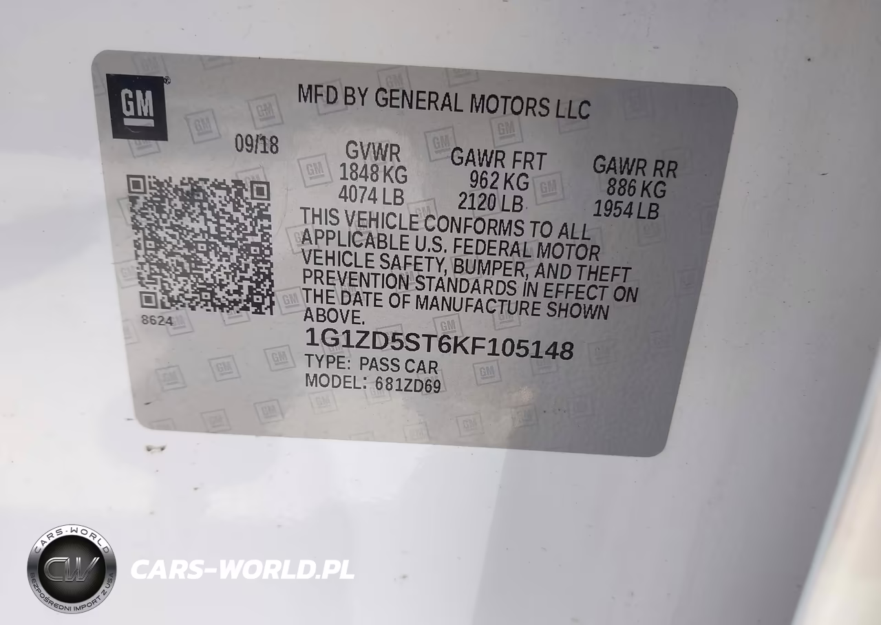 2019 Chevrolet Malibu Lt VIN:1G1ZD5ST6KF105148 - 9