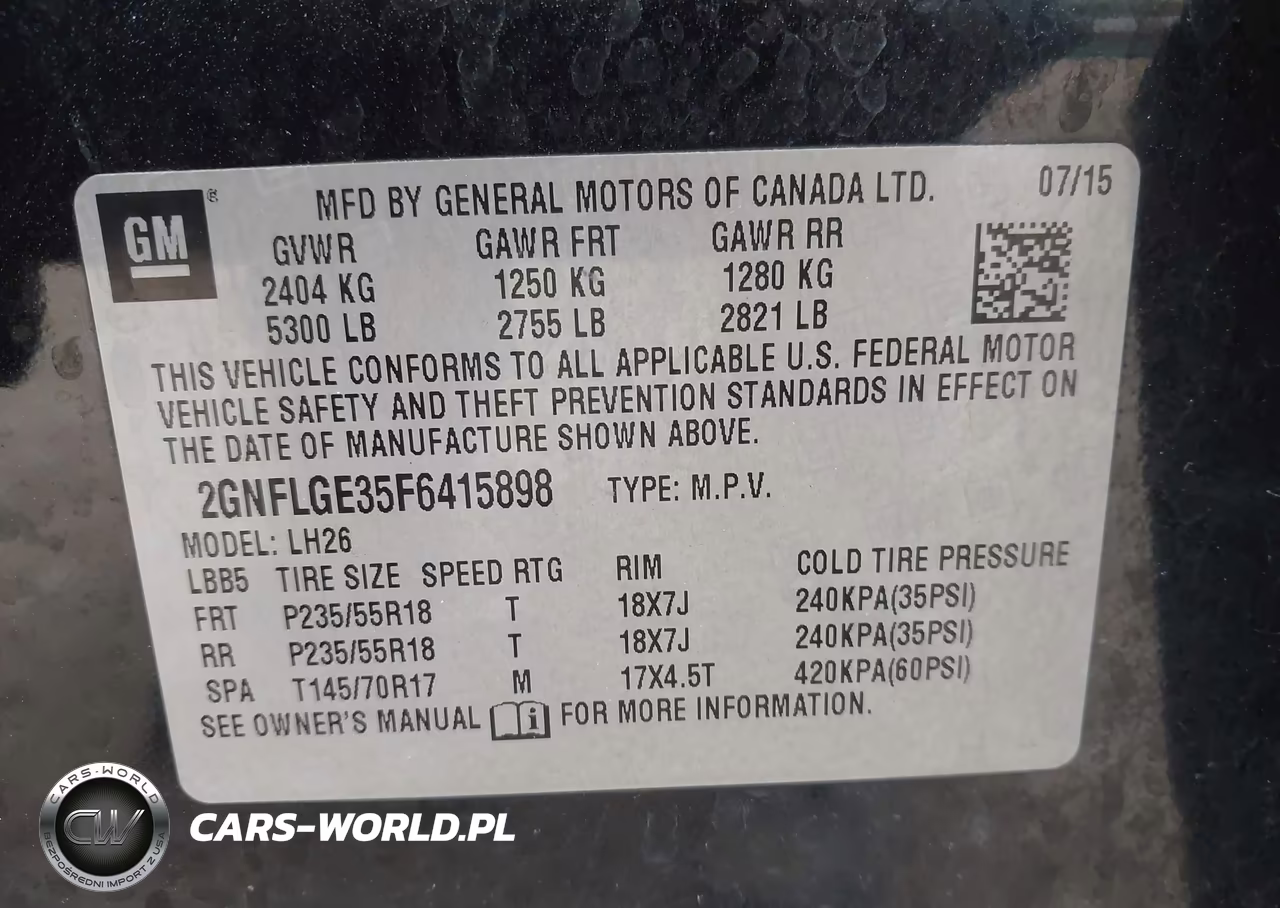 2015 Chevrolet Equinox 2Lt VIN:2GNFLGE35F6415898 - 9
