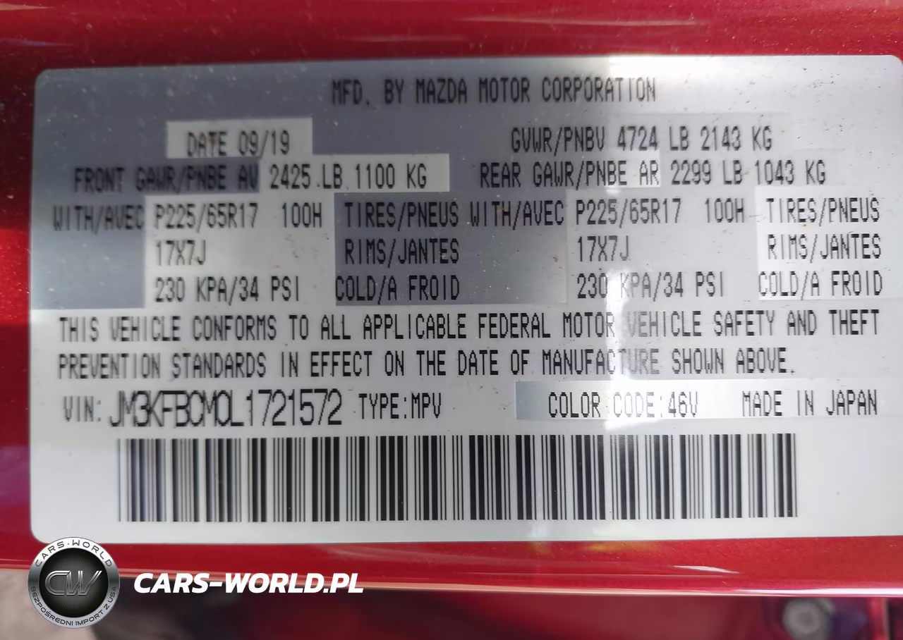 2020 Mazda Cx-5 Touring VIN:JM3KFBCM0L1721572 - 9