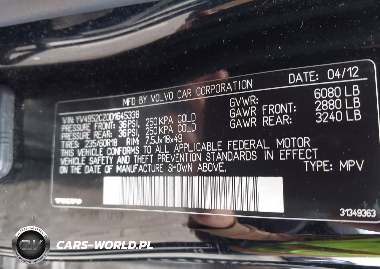 2013 Volvo Xc90 3.2 Platinum VIN:YV4952CZ0D1645338 - 9