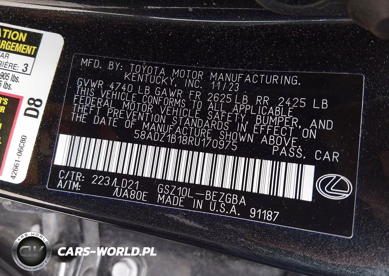 2024 Lexus Es 350 VIN:58ADZ1B18RU170975 - 9