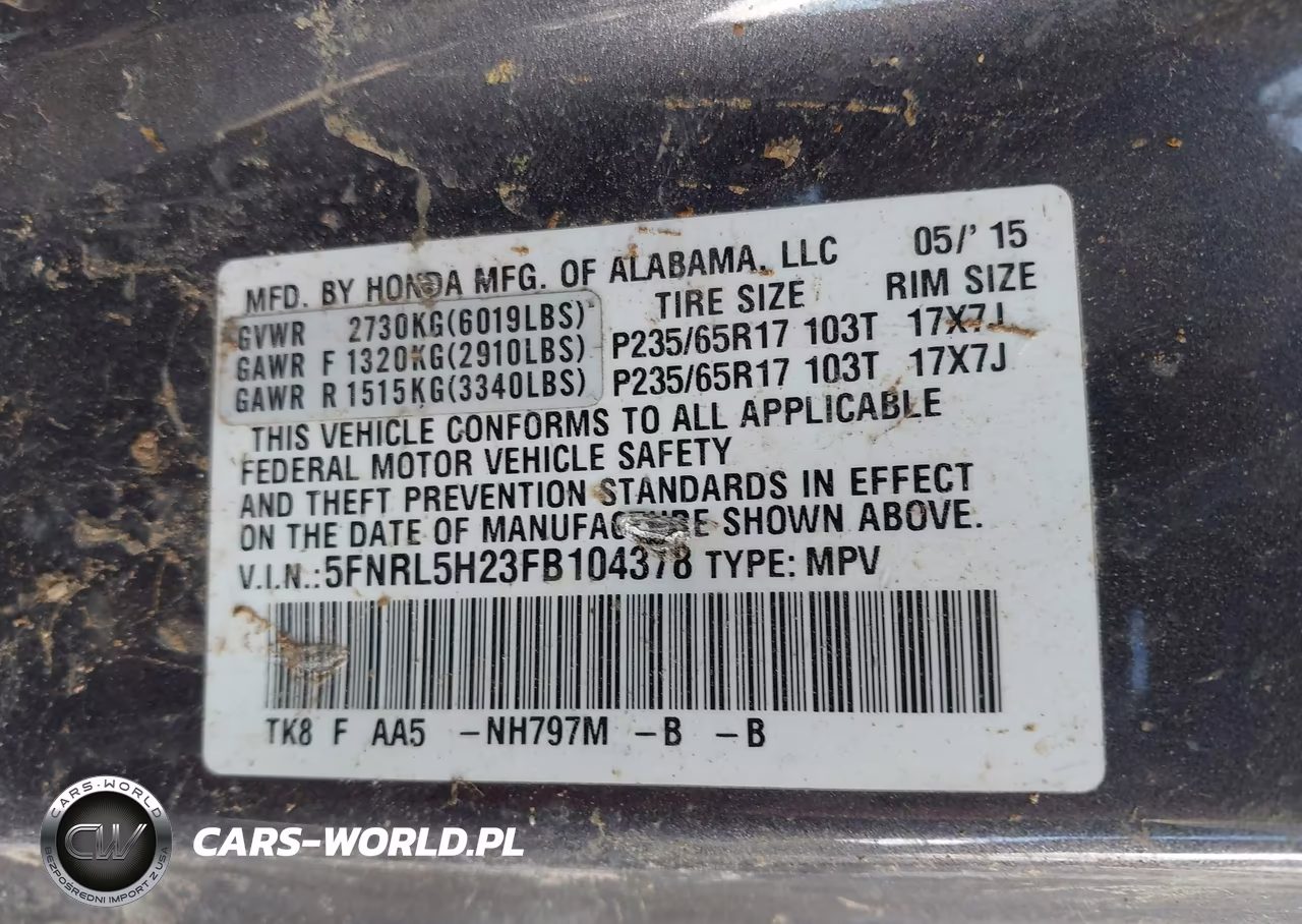 2015 Honda Odyssey Lx VIN:5FNRL5H23FB104378 - 9