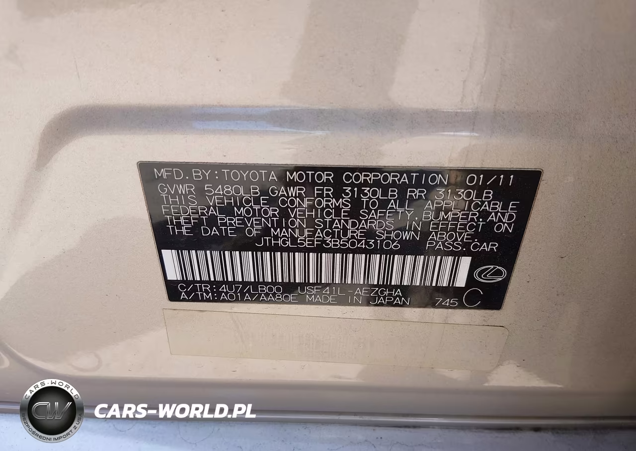 2011 Lexus Ls 460 L VIN:JTHGL5EF3B5043106 - 9