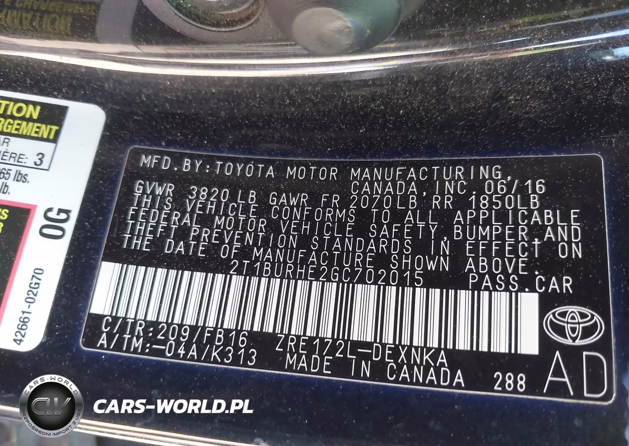 2016 Toyota Corolla L-Le-Le Plus-Le Premium-S-S Plus-S Premium-S W-Special Edition Pkg VIN:2T1BURHE2GC702015 - 9