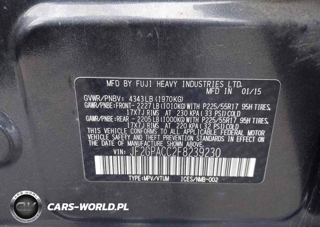 2015 Subaru Xv Crosstrek 2.0I Premium VIN:JF2GPACC2F8239230 - 9