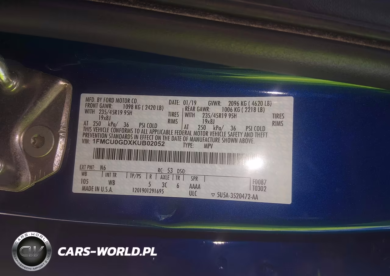 2019 Ford Escape Se VIN:1FMCU0GDXKUB02052 - 9