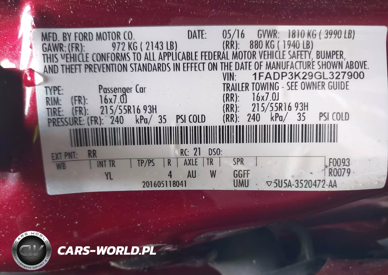 2016 Ford Focus Se VIN:1FADP3K29GL327900 - 9