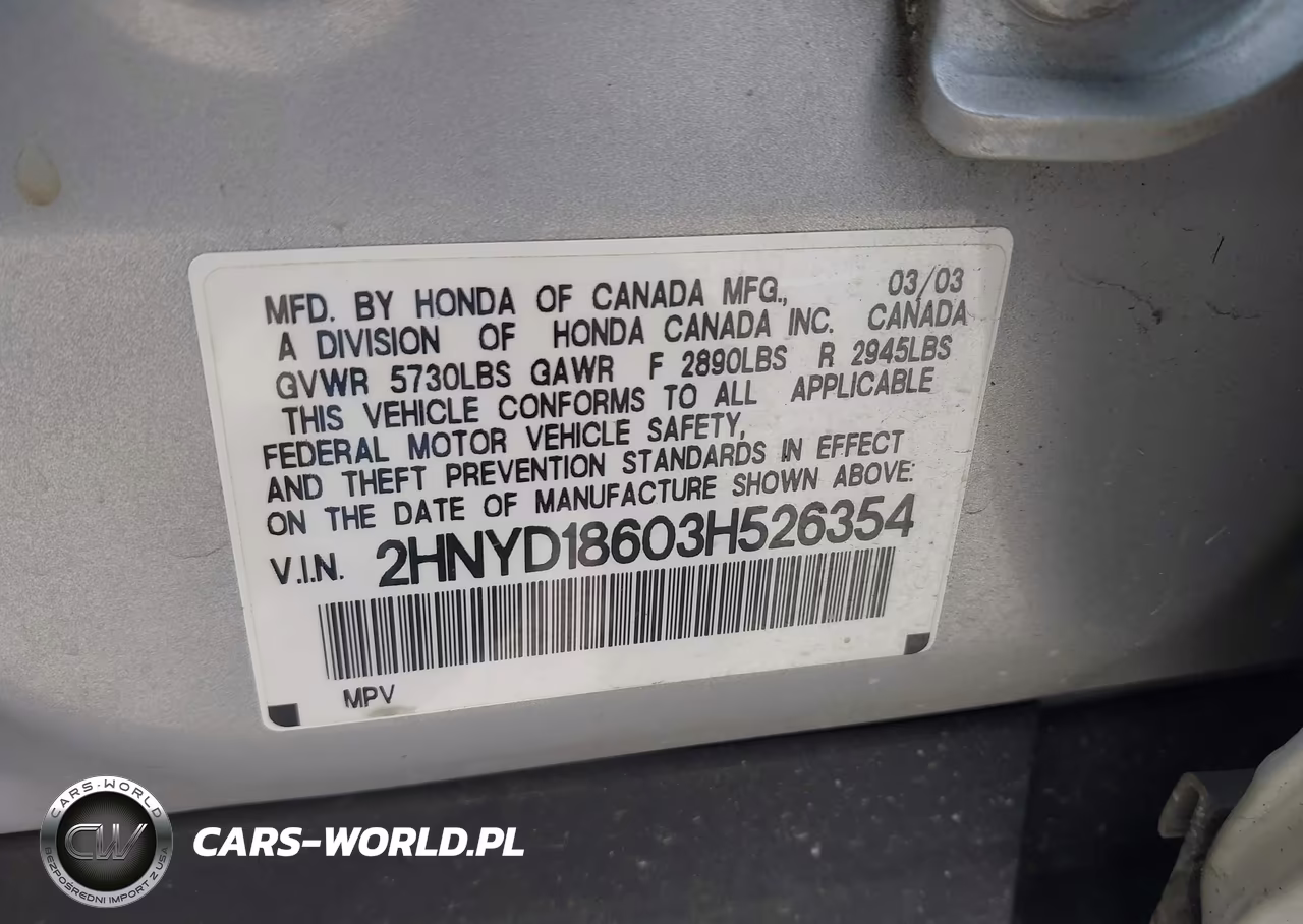 2003 Acura Mdx VIN:2HNYD18603H526354 - 9