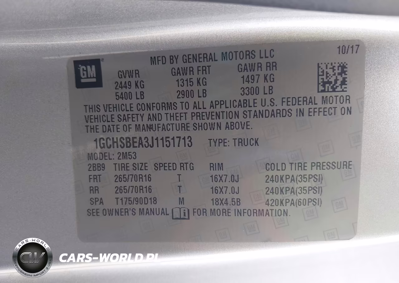 2018 Chevrolet Colorado Wt VIN:1GCHSBEA3J1151713 - 9