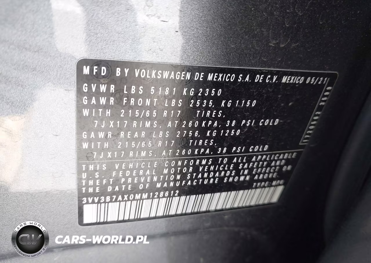 2021 Volkswagen Tiguan 2.0T Se-2.0T Se R-Line Black-2.0T Sel VIN:3VV3B7AX0MM128612 - 9