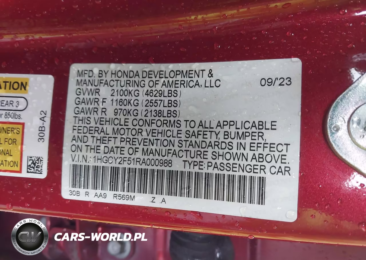 2024 Honda Accord Hybrid Sport VIN:1HGCY2F51RA000988 - 9