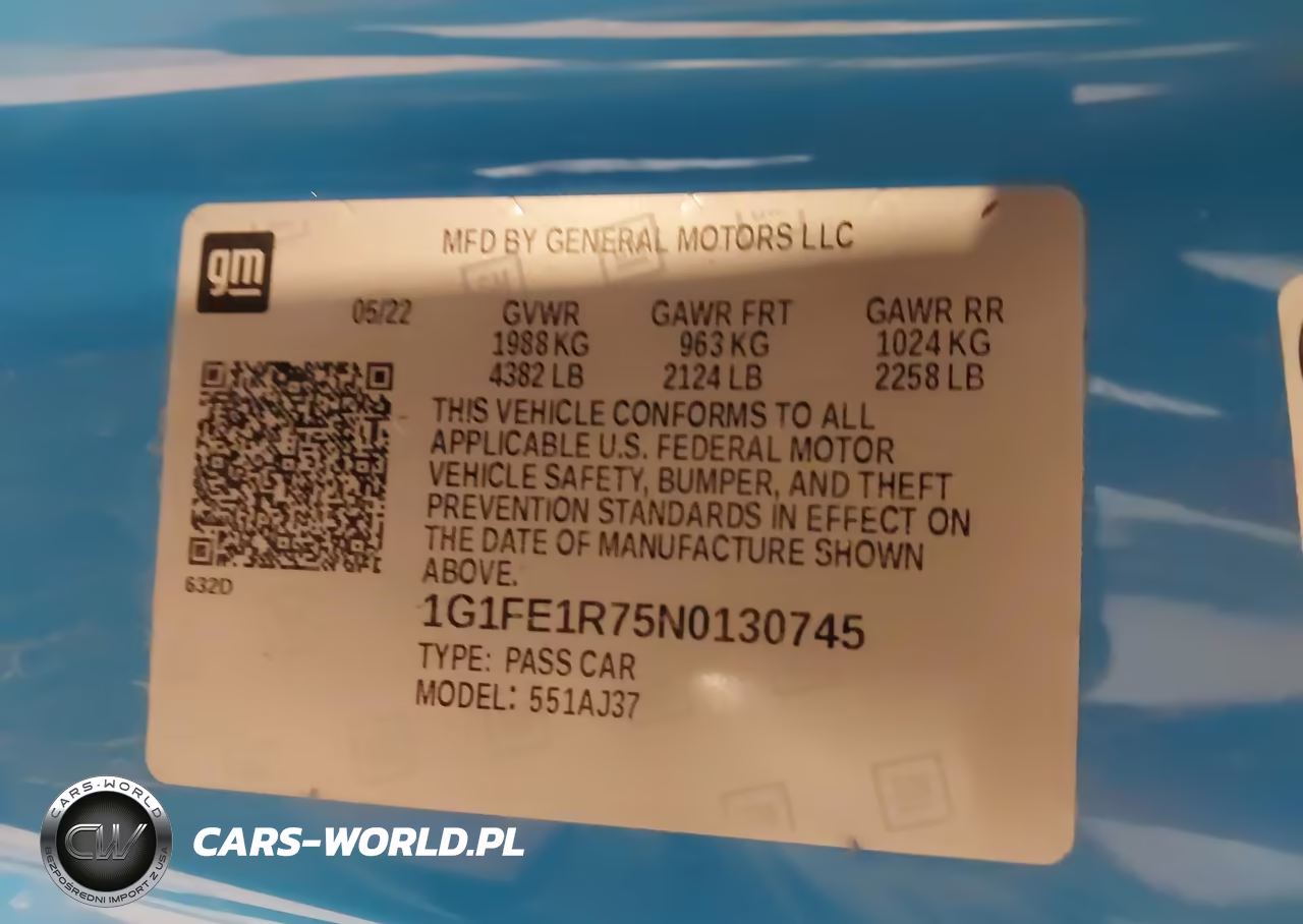 2022 Chevrolet Camaro Rwd Lt1 VIN:1G1FE1R75N0130745 - 9