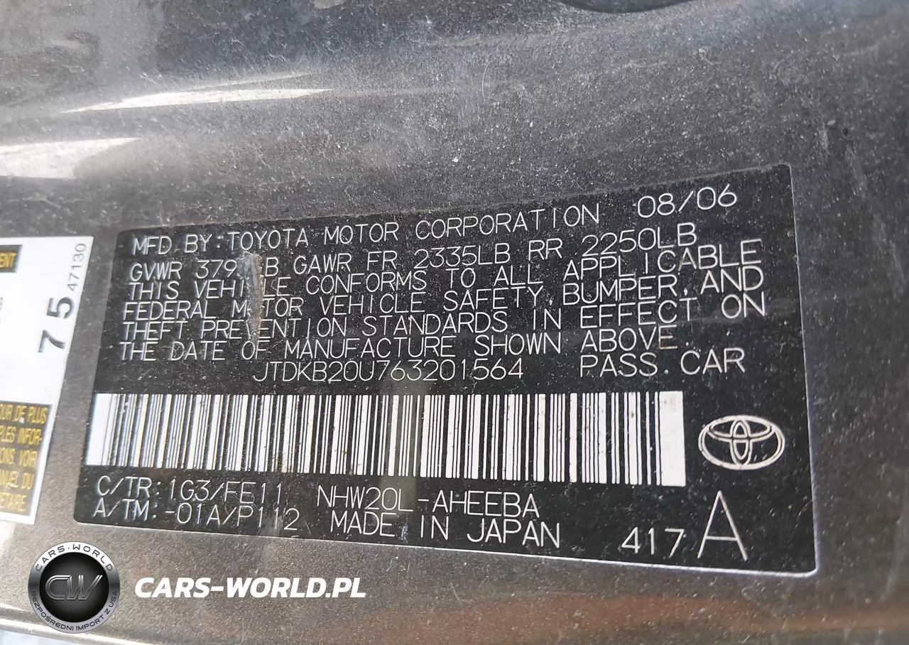 2006 Toyota Prius VIN:JTDKB20U763201564 - 9