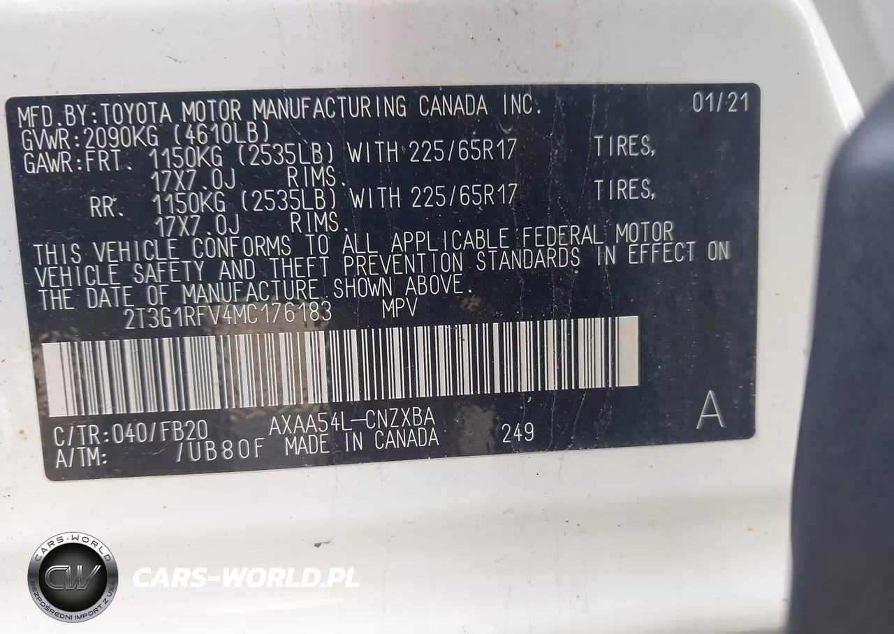 2021 Toyota Rav4 Le VIN:2T3G1RFV4MC176183 - 9