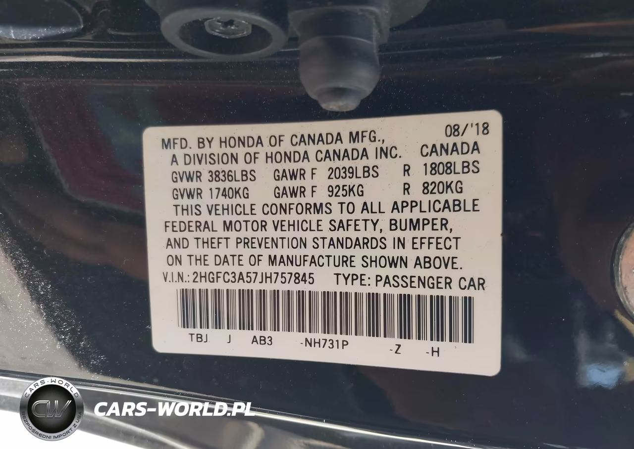 2018 Honda Civic Si VIN:2HGFC3A57JH757845 - 9