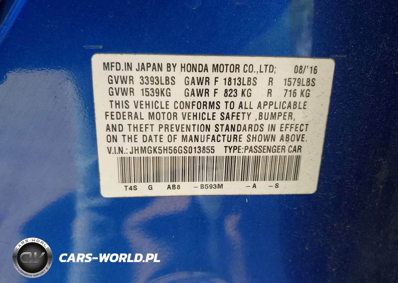 2016 Honda Fit Lx VIN:JHMGK5H56GS013855 - 9