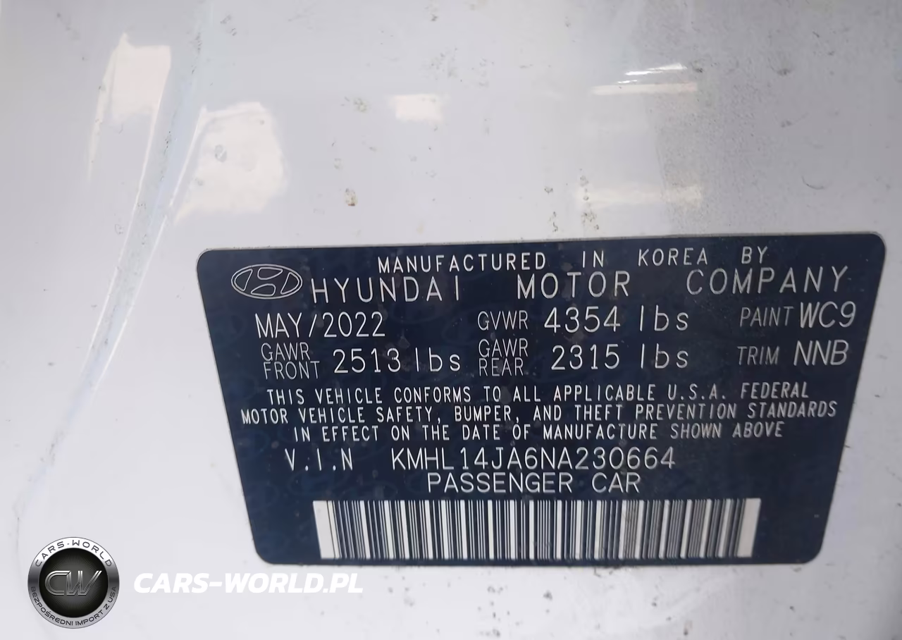 2022 Hyundai Sonata Sel VIN:KMHL14JA6NA230664 - 9